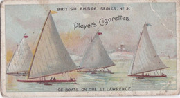 9 Ice Boats On The St Lawrence  - British Empire Series 1904 -  Players Original Antique Cigarette Card - Player's