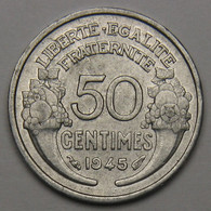 50 Centimes Morlon, Aluminium, 1945 - Gouvernement Provisoire De La République Française - 50 Centimes