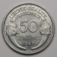 50 Centimes Morlon, Aluminium, 1945 - Gouvernement Provisoire De La République Française - 50 Centimes