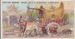 2 A Burmese Carraige - British Empire Series 1904 -  Players Original Antique Cigarette Card - Player's