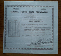 Edibell Sound Film Apparatus - 1929 - Cinema & Teatro