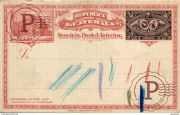 REPUBLICA DE GUATEMALA  3 Centavos +  - Tarjeta Postal - Postal Card - Intero Postale - Entier Postal - Guatemala