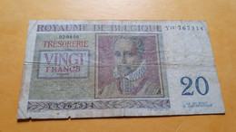 BELGIQUE/BELGIE/BELGIEN 20 FRANCS 03-04-56 WILLIOT SERIE Y P-132b - 20 Franchi