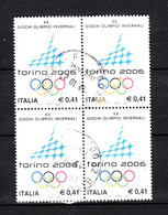 Italia  - 2002. Torino Sede Olimpica Invernale 2006. Turin 2006 Winter Olympic Venue. Block Of 4 - Winter 2006: Turin