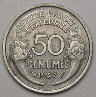ASSEZ RARE ! 50 Centimes Morlon, Aluminium, 1947 B (Beaumont-le-Roger) - IV° République - 50 Centimes