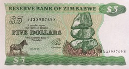 Zimbabwe 5 Dollars P-2e Scarce Watermark UNC - Zimbabwe