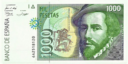 ESPAÑA - 1000 Pesetas - 12.10.1992 ( 1996 ) - Pick 163 - Unc. - Serie 6A - Hernan Cortes / Francisco Pizarro - 1.000 - [ 6] Emisiones Conmemorativas