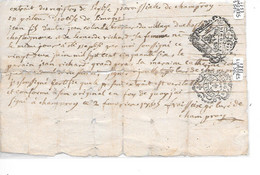 - Généralité De LIMOGES Un Sol 1757 Et 1781 - Une Demi Feuille - Cachets Généralité