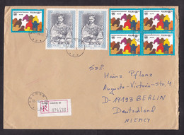 Poland: Registered Cover To Germany, 1996, 7 Stamps, United Nations, King, History, R-label (minor Damage, See Scan) - Lettres & Documents