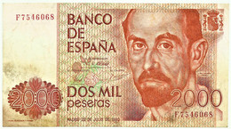 ESPAÑA - 2000 Pesetas - 22.07.1980 ( 1983 ) - Pick 159 - Serie F - Juan Ramon Jimenez - 2.000 - [ 4] 1975-…: Juan Carlos I.