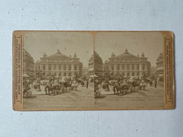 Photo Stéréoscopique - Paris - Nouvel Opéra - Avec De Nombreux Chariots - 1900 - Stereo-Photographie
