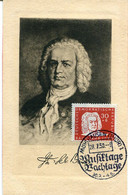 68879 Germany Ddr, Maximum  1950 Muhlhausen, Bachtage, Johan Sebatian Bach, 30+8pf.   Mi-258 Vintage Card - Cartoline Maximum