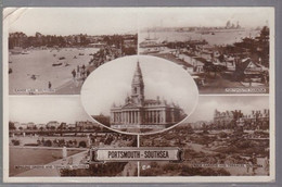 Cpa :    Postcard   Portsmouth  Southsea  Posted 1945 !  Muti-vue - Portsmouth