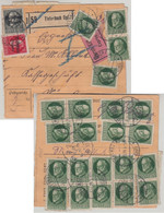 Bayern - 22x7 1/2 Pfg. Ludwig U.a. Eilboten-Paketkarte Tiefenbach Nürnberg 1919 - Beieren