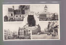 Cpa :    Postcard      Multi-vue  Good Luck From  Nottingham   Posted - Nottingham
