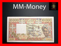 West African  States WAS  "A  Ivory Coast"  10.000  10000 Francs  1986   P. 109  A  *scarce*   VF + - Stati Dell'Africa Occidentale