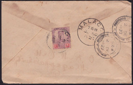 JOHORE 1927 COVER Muar To Penang With Malacca Transit /Straits Settlements @D6767 - Johore