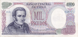 BILLETE DE CHILE DE 1000 PESOS DE LOS AÑOS 1967 A 1976  (BANK NOTE) - Chile