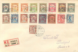 HONGRIE - LETTRE RECOMMANDEE BUDAPEST  - SEPT. 1916  - SERIE De 17 Timbres De 1916 N° Y.T. 142 à 158 - ETAT SUPERBE - Hojas Completas