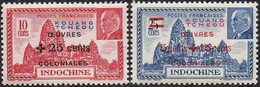 Kouang-Tcheou N° 156 Et 157 ** Maréchal Pétain Surchargés -> Oeuvres Coloniales - Unused Stamps