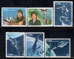 Cuba 1976 Mi# 2125-2130 Used - 1st Manned Space Flight, 15th Anniv. - Used Stamps