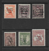 AUSTRALIA  B.C.O.F. (JAPAN) 1946 - 1947 SET TO 2s SG J1/J6 MOUNTED MINT Cat £114 - Japan (BCOF)