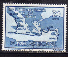 CITTÀ DEL VATICANO VATIKAN VATICAN CITY 1961 ARRIVO DI S. PAOLO A ROMA LIRE 30 USATO USED OBLITERE' - Used Stamps