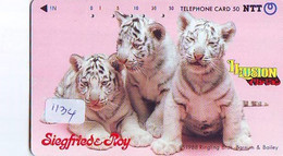 Télécarte * Animal * TIGRE * TIGER (1134) FELIN * Phonecard * Telefonkarte * TIJGER- Siegfried & Roy - Giungla