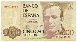 ESPAÑA - 5000 Pesetas - FAKE ( Counterfeit ) FALSE - 23.10.1979 ( 1982 ) - Pick 160 - Serie 2S - Juan Carlos I - 5.000 - [ 8] Vals En Specimen