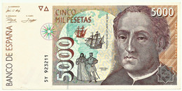 ESPAÑA - 5000 Pesetas - 12.10.1992 ( 1996 ) - Pick 165 - Serie 5Y - Christopher Columbus - 5.000 - [ 4] 1975-…: Juan Carlos I.