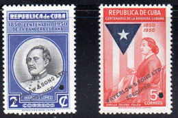 39607A CUBA 2c & 5c Flag Centenary Waterlow & Son Color Proofs And Small Hole Punch - Imperforates, Proofs & Errors