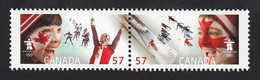 Qt. VANCOUVER OLYMPIC WINTER GAMES = CROSS-COUNTRY SKIING, BOBSLEIGH = Pair From Souvenir Sheet MNH Canada 2010 #2373a,b - Winter 2010: Vancouver