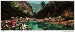 Deux Enfants Dans Les Gorges D'El Kantara - Format 8.8 X 22 Cms ALGERIE - Biskra