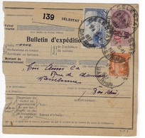 ELESTAT Bulletin Expédition Alsace Lorraine 1937 Daudet Yv 311 Paix 1 F Orange Yv 286  Local < 3kg 3 F Tf 1 5 27 - Lettres & Documents