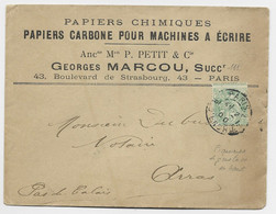 FRANCE BLANC 5C VARIETE PIQUAGE LETTRE PARIS DEC 1900 DATE RARE - 1900-29 Blanc