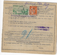 SCHILTIGHEIM Bulletin D'expédition Alsace Lorraine 1937 2 F Rivière Bretonne 1F Paix Yv 301 286 - Cartas & Documentos