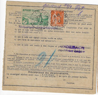 SCHILTIGHEIM Bulletin D'expédition Alsace Lorraine 1937 2 F Rivière Bretonne 1F Paix Yv 301 286 - Cartas