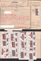 Historische PostgebäudeTelegrammformular Frankiert Zdr  DDR 3067/70 Aus Oranienburg, PA Freiberg, Perleberg, Weimar - Se-Tenant