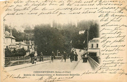 Chennevières * Route De L'entrée Du Village Et Restaurant Blainville * 1902 - Chennevieres Sur Marne