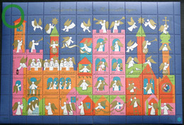 Denmark 1970 Christmas Seal 1970 MNH ( **)  Full Sheet Christmas Preparations In Heaven Borgen - Ganze Bögen