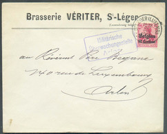 OC 3 - 10 Centimes S/10pfg Obl. Sc ST-LEGER (LUXEMBOURG) Sur Lettre En-tête BRASSERIE VERITER (BIERE BIER BEER) 24-VIII- - [OC1/25] Gen.reg.