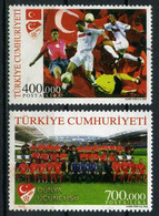 Türkiye 2002 Mi 3317-3318 Third Place Finish Of Turkish Team In World Soccer Cup | Football - Usati
