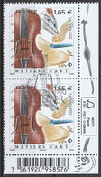 2022 - Y/T 555x OBLITERE 1er JOUR 11.02.22 - "METIERS D'ART - LUTHIER" - BLOC 2 VALEURS ISSUES FEUILLET - Used Stamps