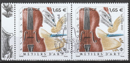 2022 - Y/T 555x OBLITERE 1er JOUR 11.02.22 - "METIERS D'ART - LUTHIER" - BLOC 2 VALEURS ISSUES FEUILLET - Used Stamps