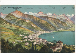 Aerial Map Montreux Leman Chillon Chatelard Villeneuve Aigle Dent De Jaman Diablerets  Muveran Morcles Naye - Aigle