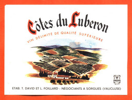 Etiquette Neuve De Vin De Cotes Du Luberon T David Et L Foillard à Sorgues - 75 Cl - Vin De Pays D'Oc