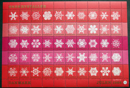 Denmark 1966 Christmas Seal MNH ( **)  Full Sheet Folded Snowflakes / Flocons De Neige - Full Sheets & Multiples