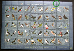 Denmark 1965 Christmas Seal  MNH ( **)  Full Sheet Folded  Danish Winter Birds  / Oiseaux D'hiver Danois - Hojas Completas