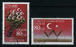 Türkiye 2000 Mi 3215-3216 80th Anniversary Of The Turkish Great National Assembly - Usati