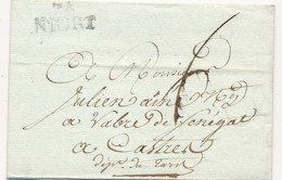 France - 1805 - Complete Folded Letter From 75 / NIORT To Castres / Tarn - 1801-1848: Vorläufer XIX